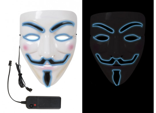 Masque adulte rigide anonymous lumineux