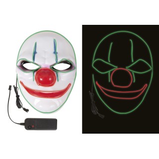 Masque adulte rigide clown lumineux