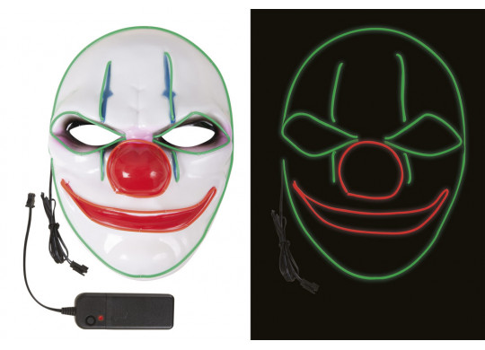 Masque adulte rigide clown lumineux