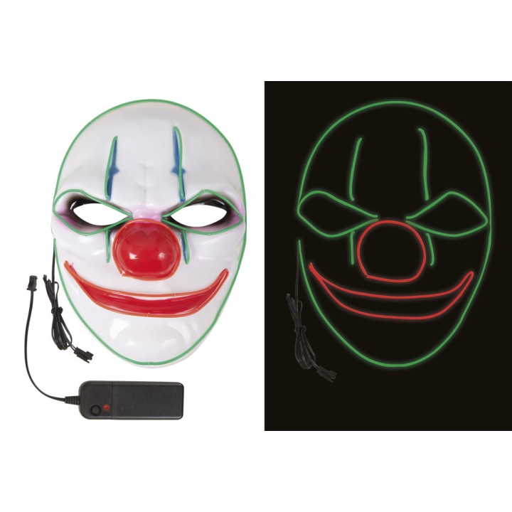 Masque adulte rigide clown lumineux