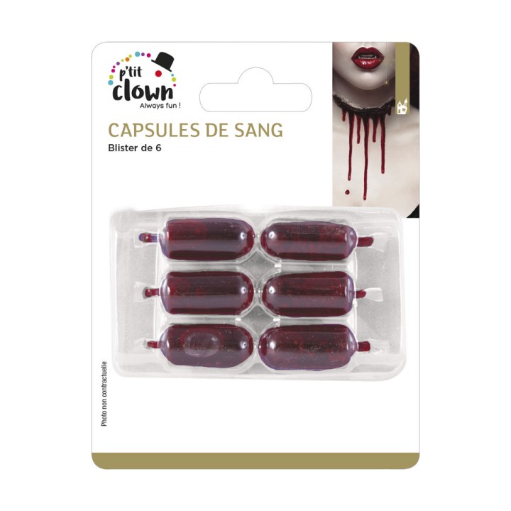 Faux sang capsule
