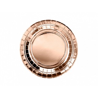 Assiette en carton rose gold