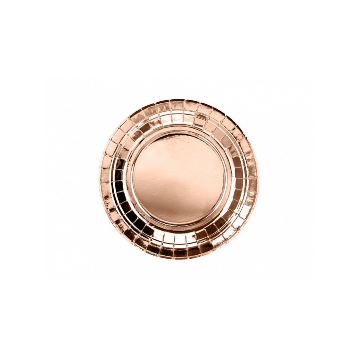 Assiette en carton rose gold