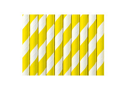 Paille en carton blanc/jaune