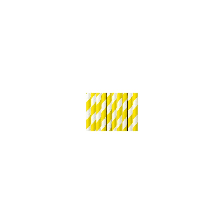 Paille en carton blanc/jaune