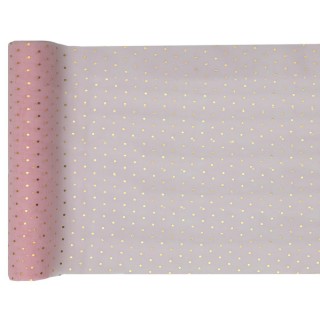 Chemin de table plumetis rose