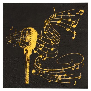 20 serviettes disque d'or