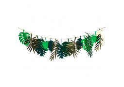 Guirlande feuilles tropicales vert/or