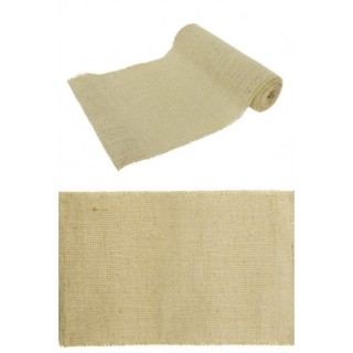 Chemin de table jute naturelle fil d'or - Décoration de table