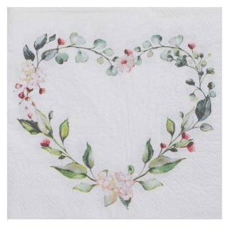 20 serviettes coeur végétal