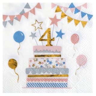 20 serviettes kitty party anniversaire "4"