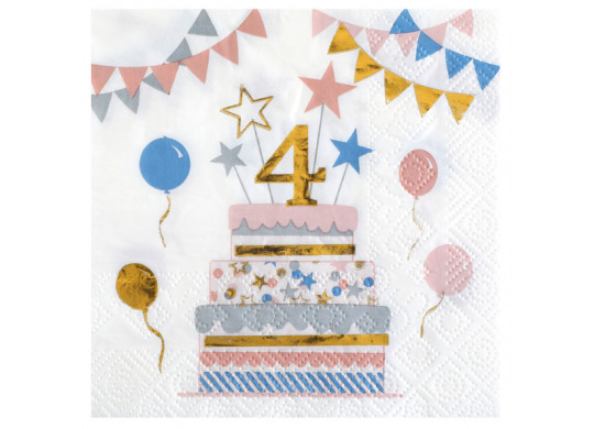 20 serviettes kitty party anniversaire "4"