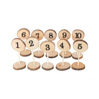 Marque table rondin de bois x10 - Décoration de table