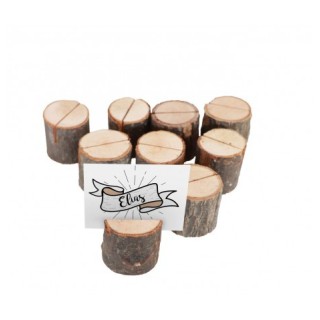 Marque place rondin bois x9