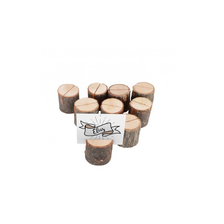 Marque place rondin bois x9