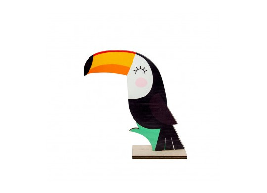 Centre de table toucan bois