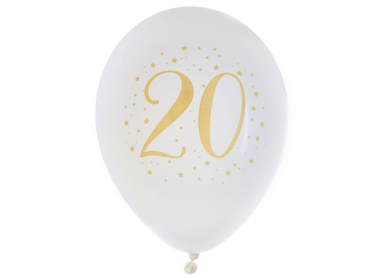 Ballons joyeux anniversaire métal or "20"