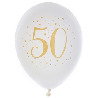 Ballons joyeux anniversaire métal or "50"