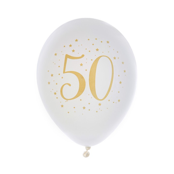 Ballons joyeux anniversaire métal or "50"