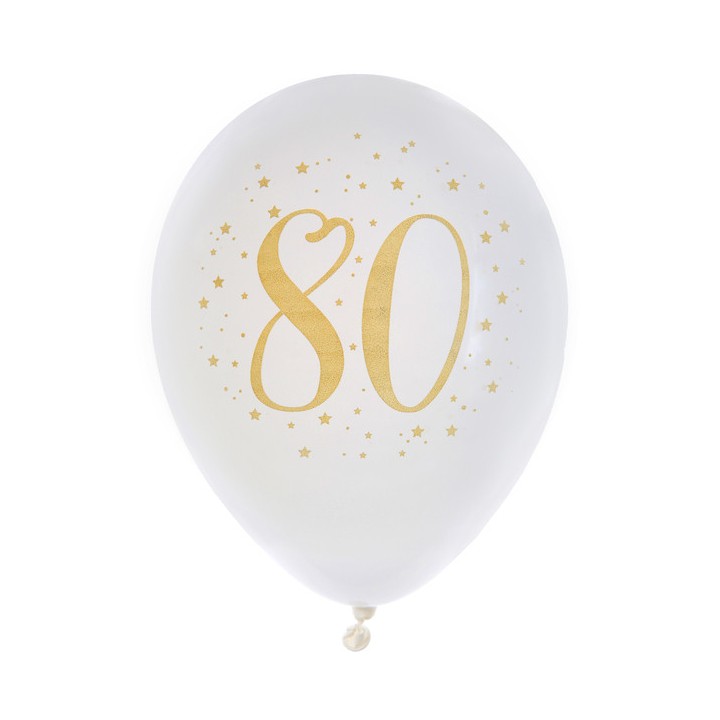 Ballons joyeux anniversaire métal or "80"