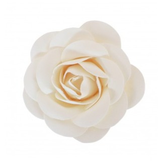 Rose en satin blanc 8cm