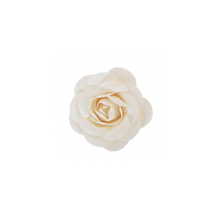 Rose en satin blanc 8cm