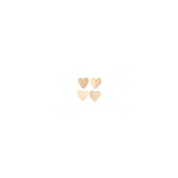 12 Coeurs bois 4cm