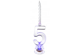 Bougie avec support LED "5"