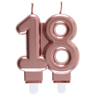 Bougie âge "18" rose gold