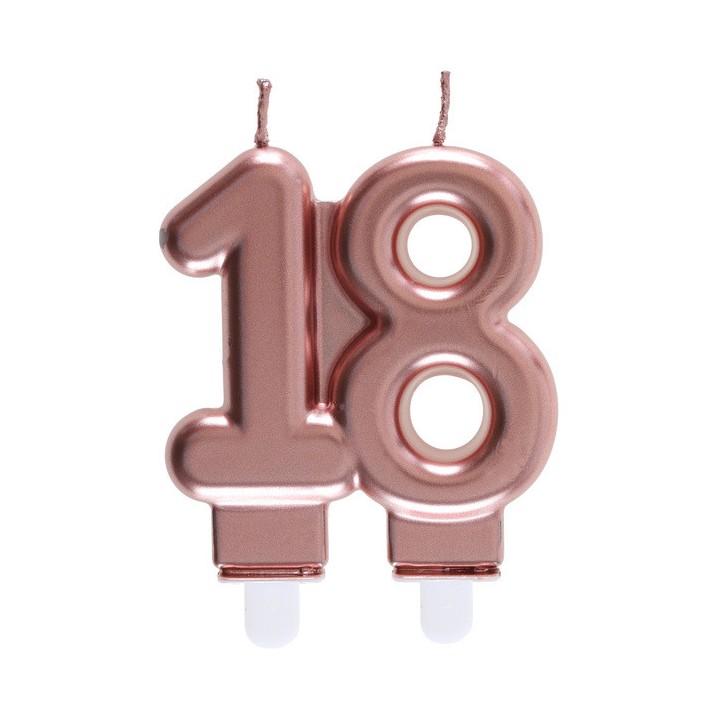 Bougie âge "18" rose gold