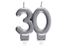 Bougie âge "30" argent