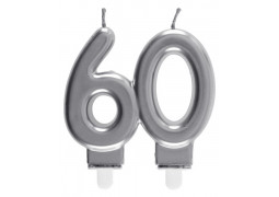 Bougie âge "60" argent