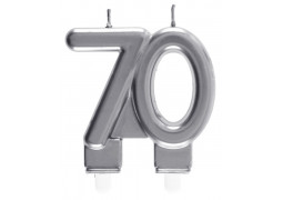 Bougie âge "70" argent