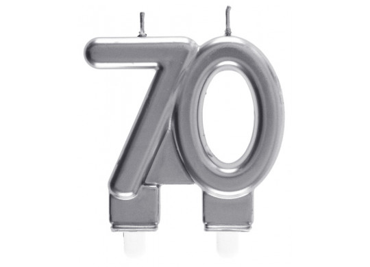 Bougie âge "70" argent