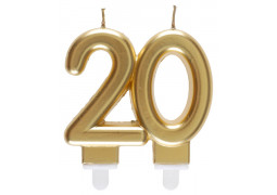 Bougie âge "20" or