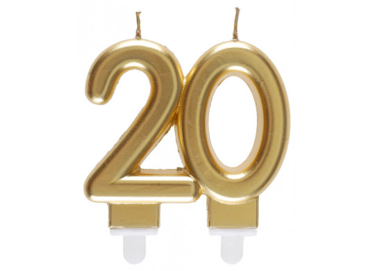 Bougie âge "20" or