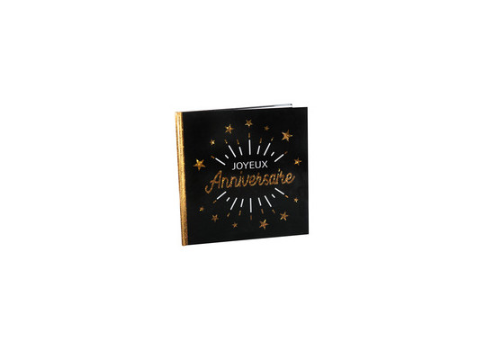 Livre d'or Joyeux Anniversaire OR - Deco Anniversaire Noir et OR