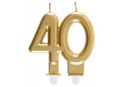 Bougie âge "40" or