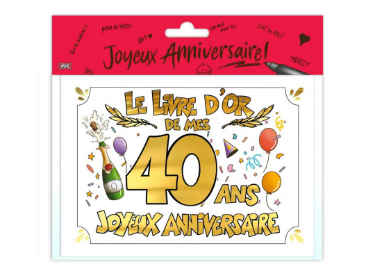 Livre d'or 40ans - anniversaire - articles de fête