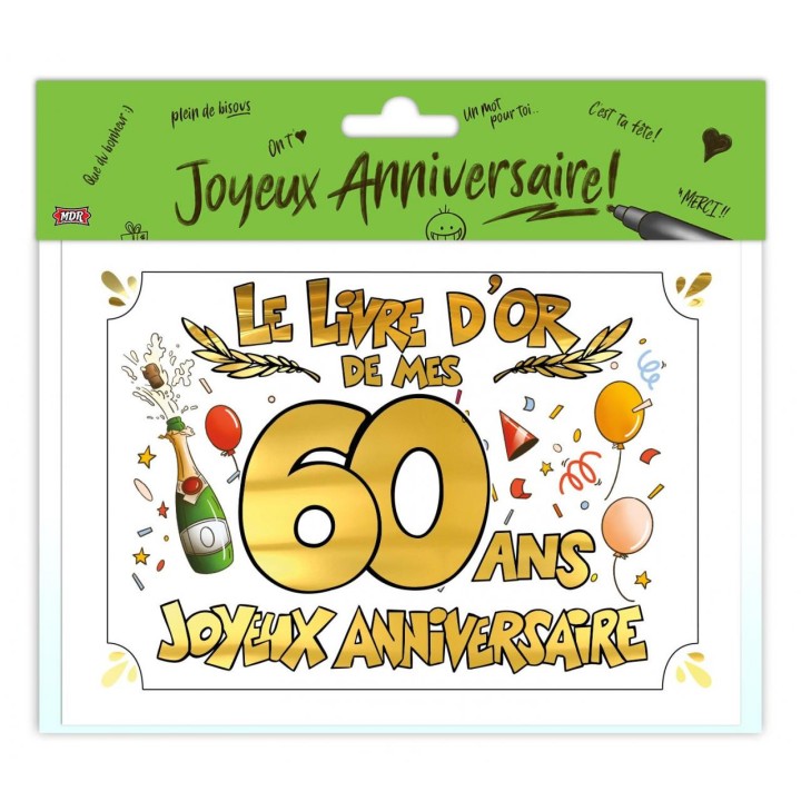 Livre d'or 60ans - anniversaire - articles de fête
