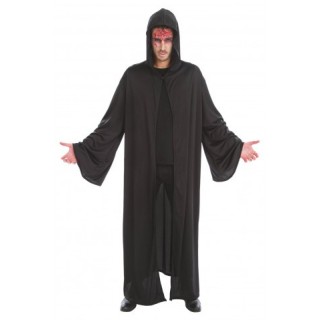 Cape adulte tissu noire prêtre satanique