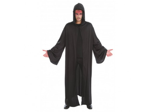 Cape adulte tissu noire prêtre satanique