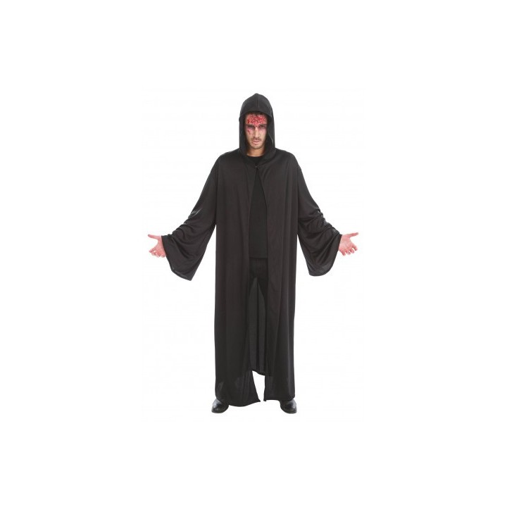 Cape adulte tissu noire prêtre satanique