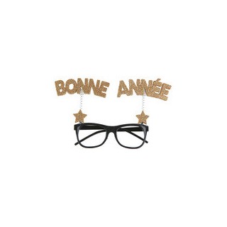 Lunettes bonne année pailleté or