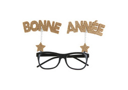 Lunettes bonne année pailleté or