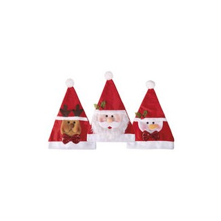 Bonnet de Père Noël adulte peluche