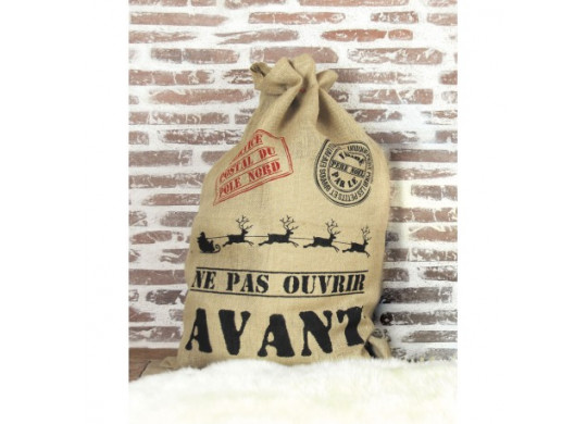 Sac à jouets jute Ne pas ouvrir avant