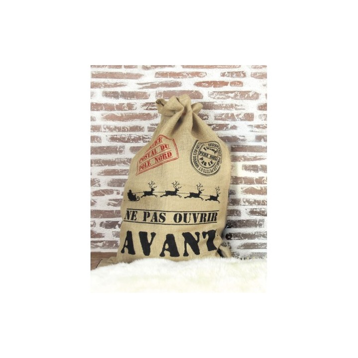Sac à jouets jute Ne pas ouvrir avant