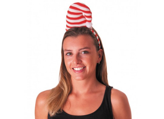 Serre tête bonnet rayé rouge/blanc