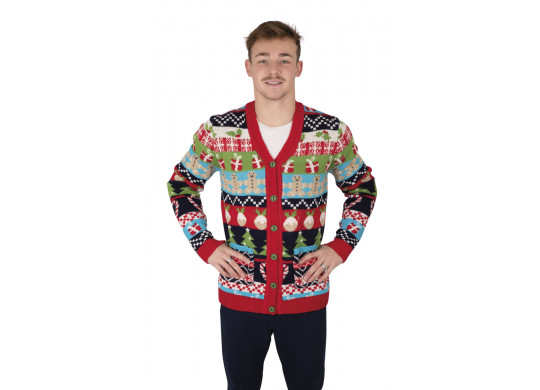 Gilet moche de Noël adulte multico